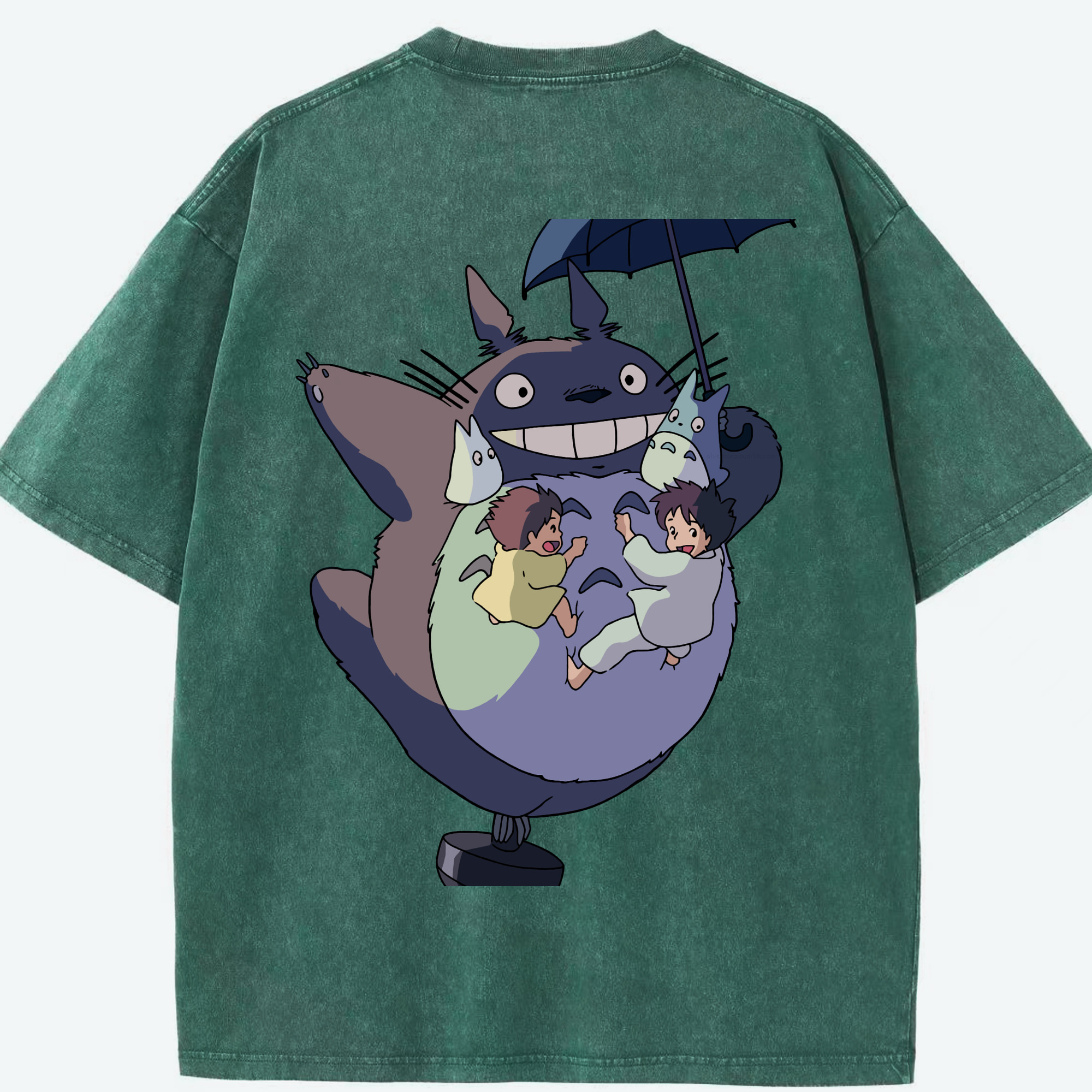 （画像用） となりのトトロ 草壁メイ 草壁サツキ My Neighbor Totoro Satsuki Kusakabe Mei Kusakabe 綿100% ヴィンテージ風 半袖Tシャツ（背面プリント）